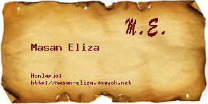 Masan Eliza névjegykártya